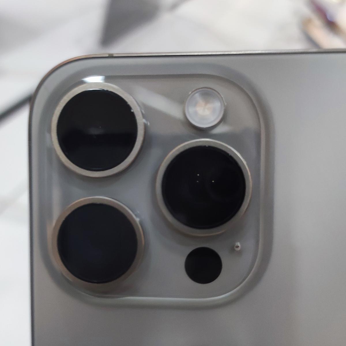 The triple rear camera of an iPhone 15 Pro Max, the phone used on 28 Years Later.