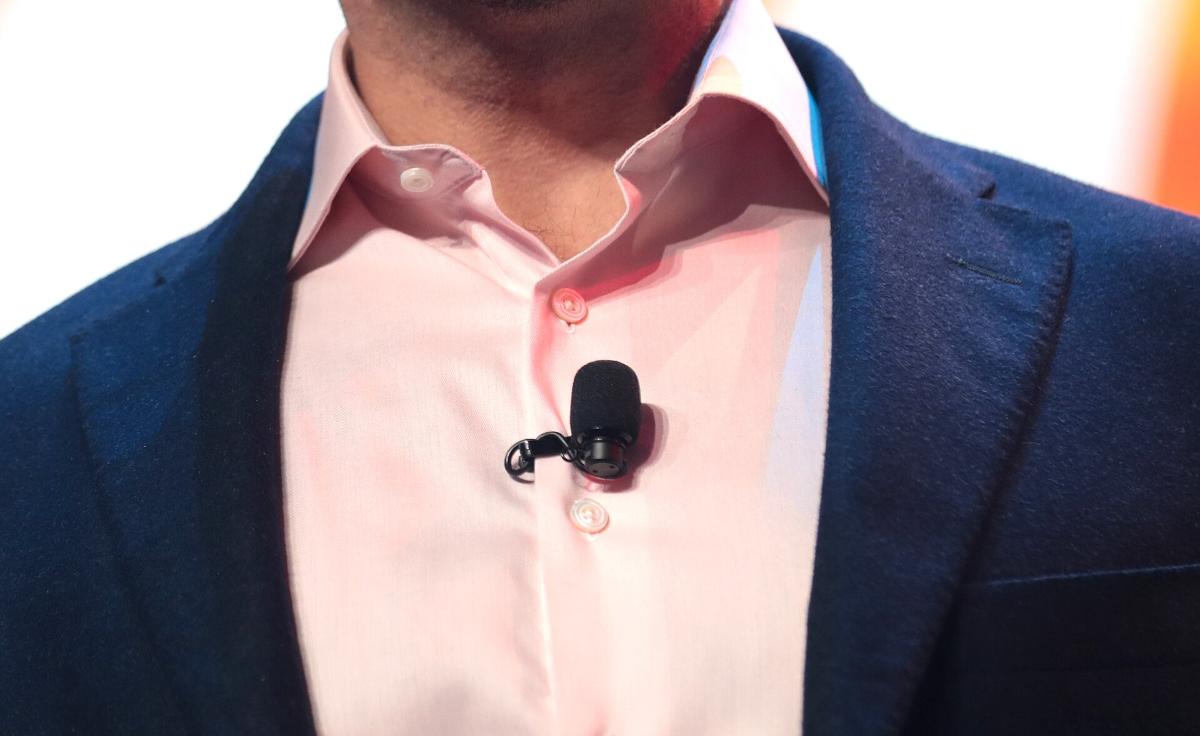 A lavalier clipped to a shirt, the placement most rustle problems start from.