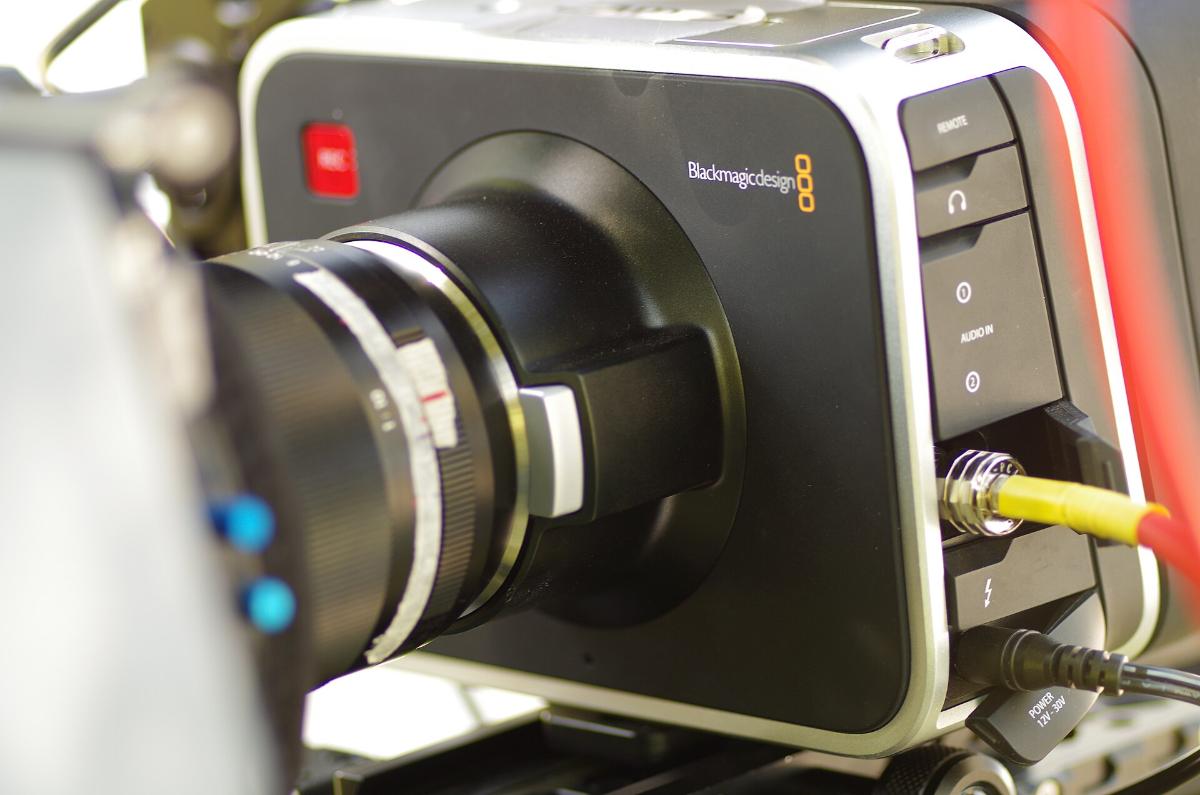 Blackmagic PYXIS 6K cinema camera with a DZOFILM Arles 75mm lens on a tripod.
