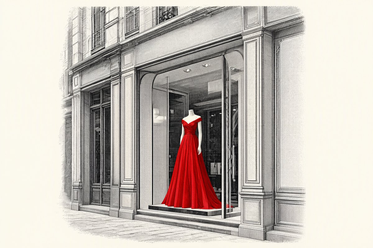 A luxury fashion boutique: brands like this pulled their AI ads within days.