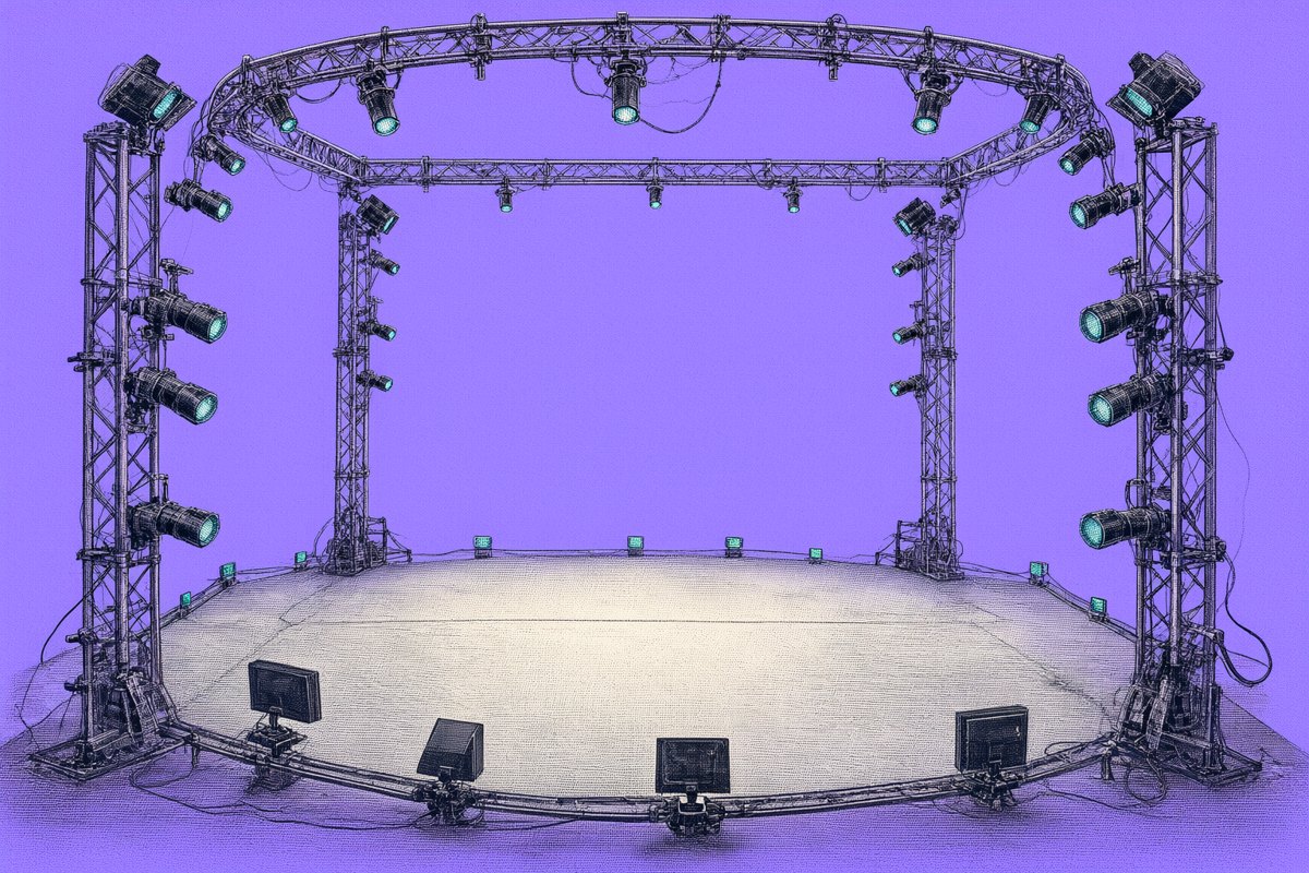 A motion-capture stage, the top tier of camera tracking.